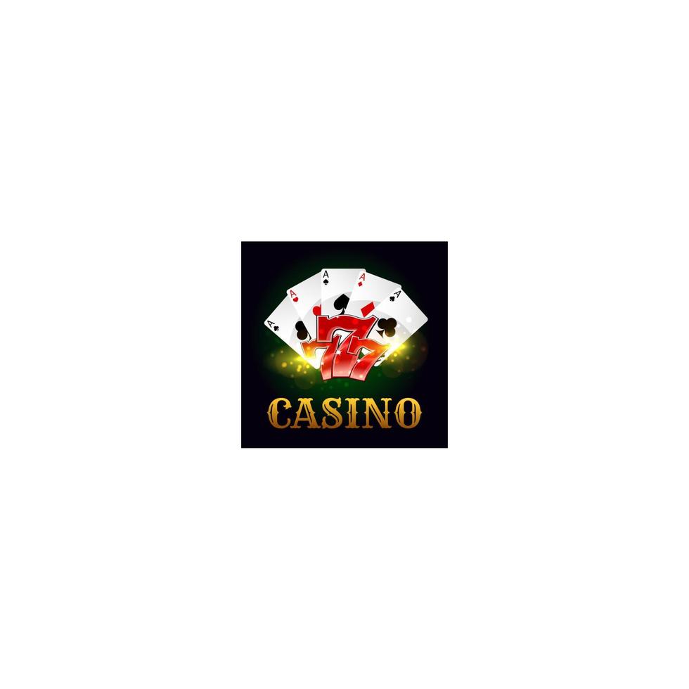 Casino poker game cards, lucky number vector