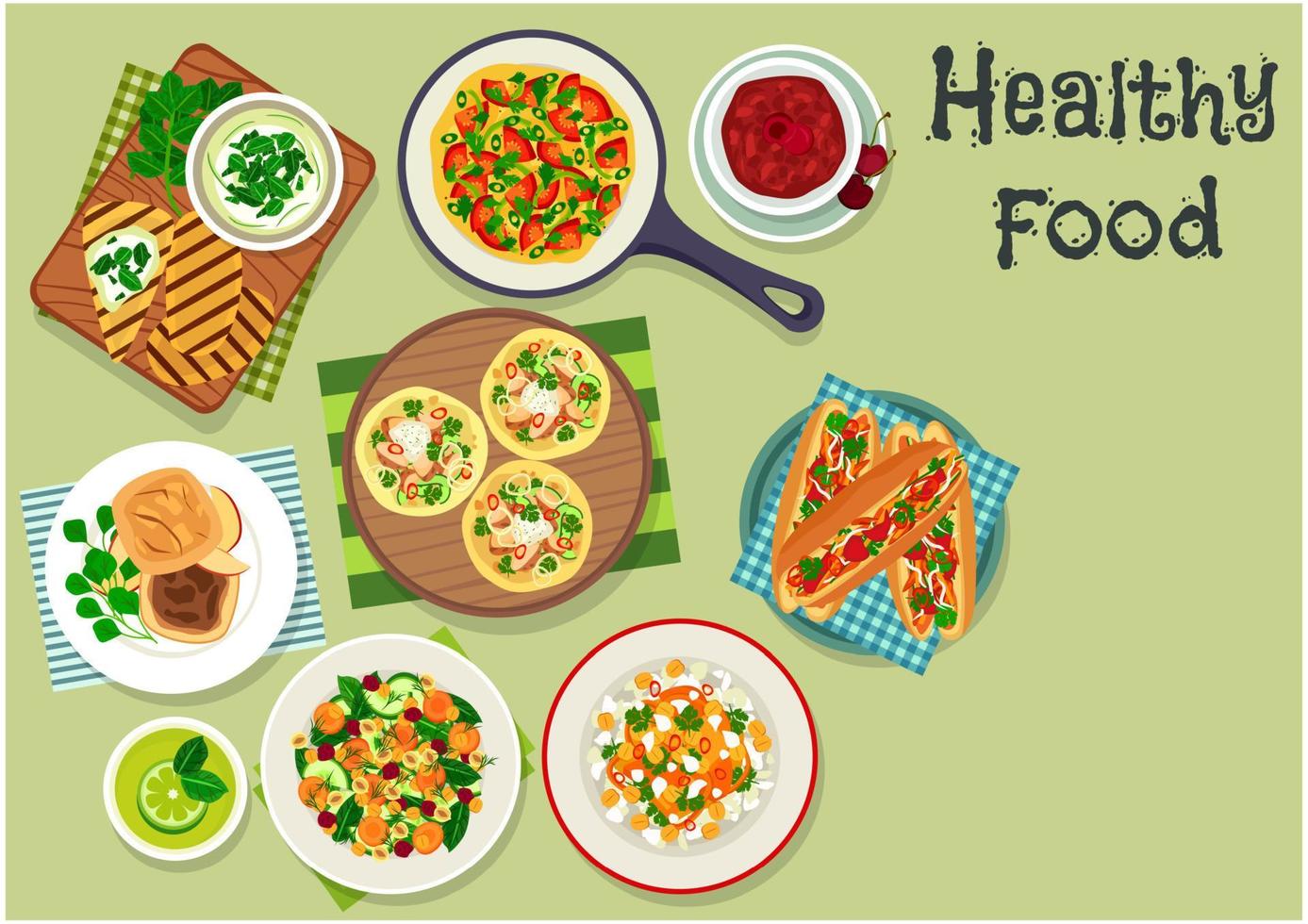 Breakfast dishes icon for healty menu design vector