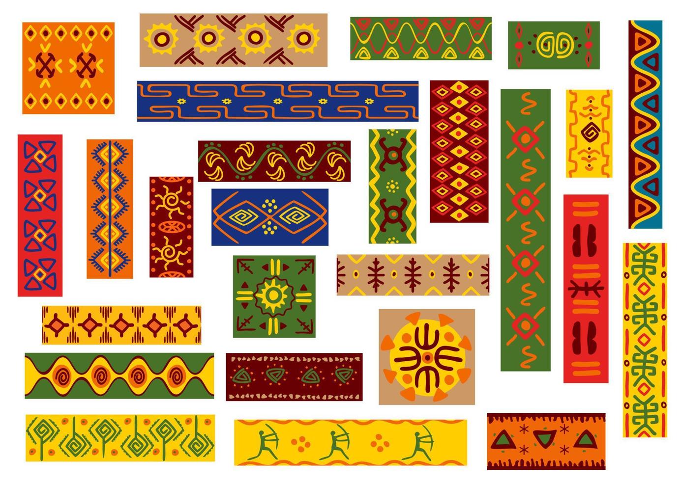 adornos étnicos africanos y patrones nacionales vector