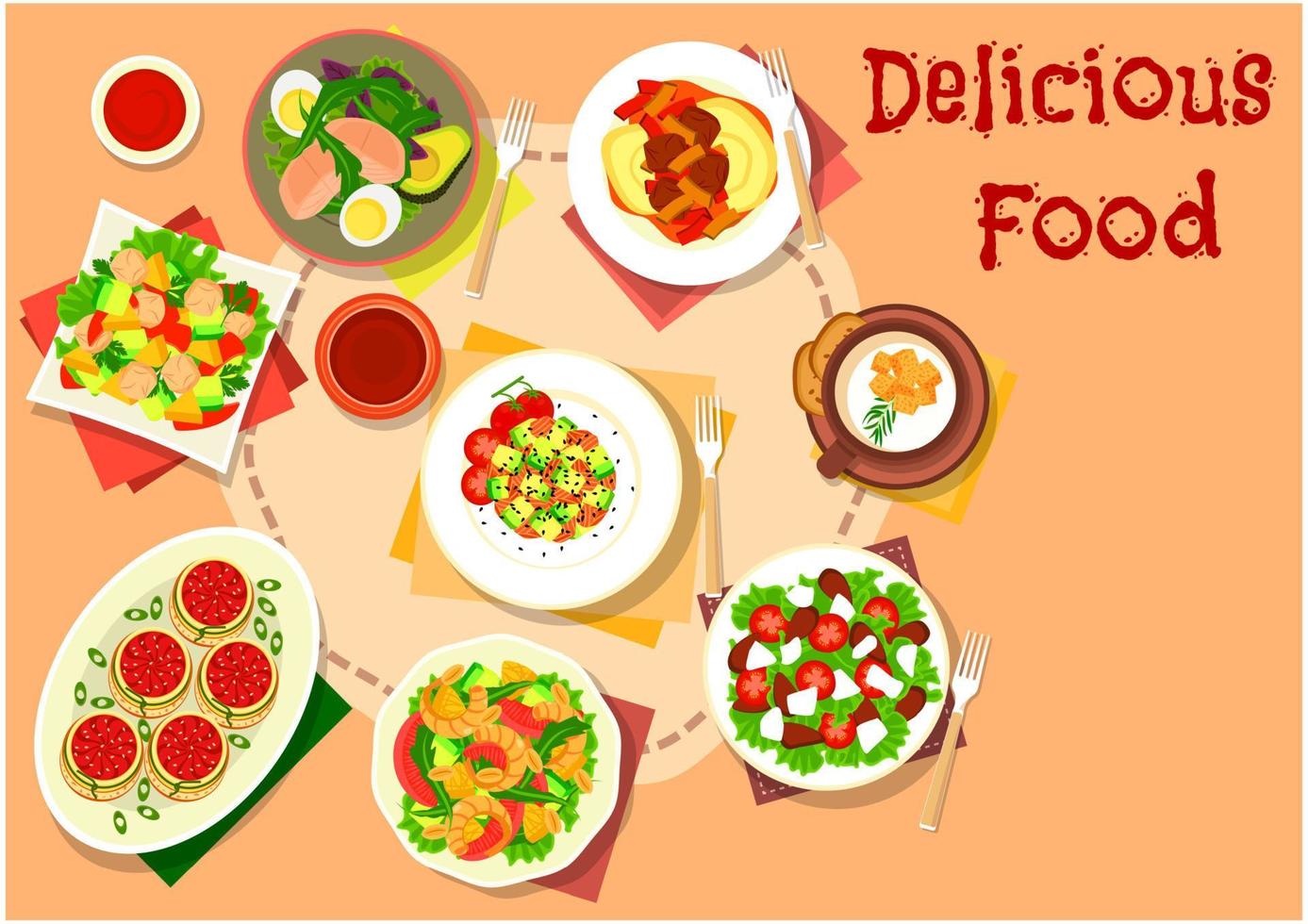 snack, icono de platos de ensalada para el diseño de alimentos saludables vector