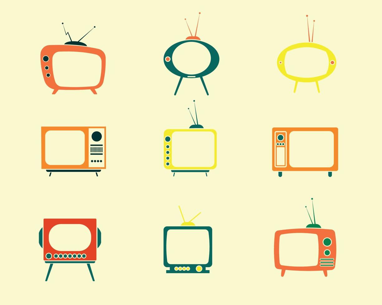 conjunto de vectores de televisión retro