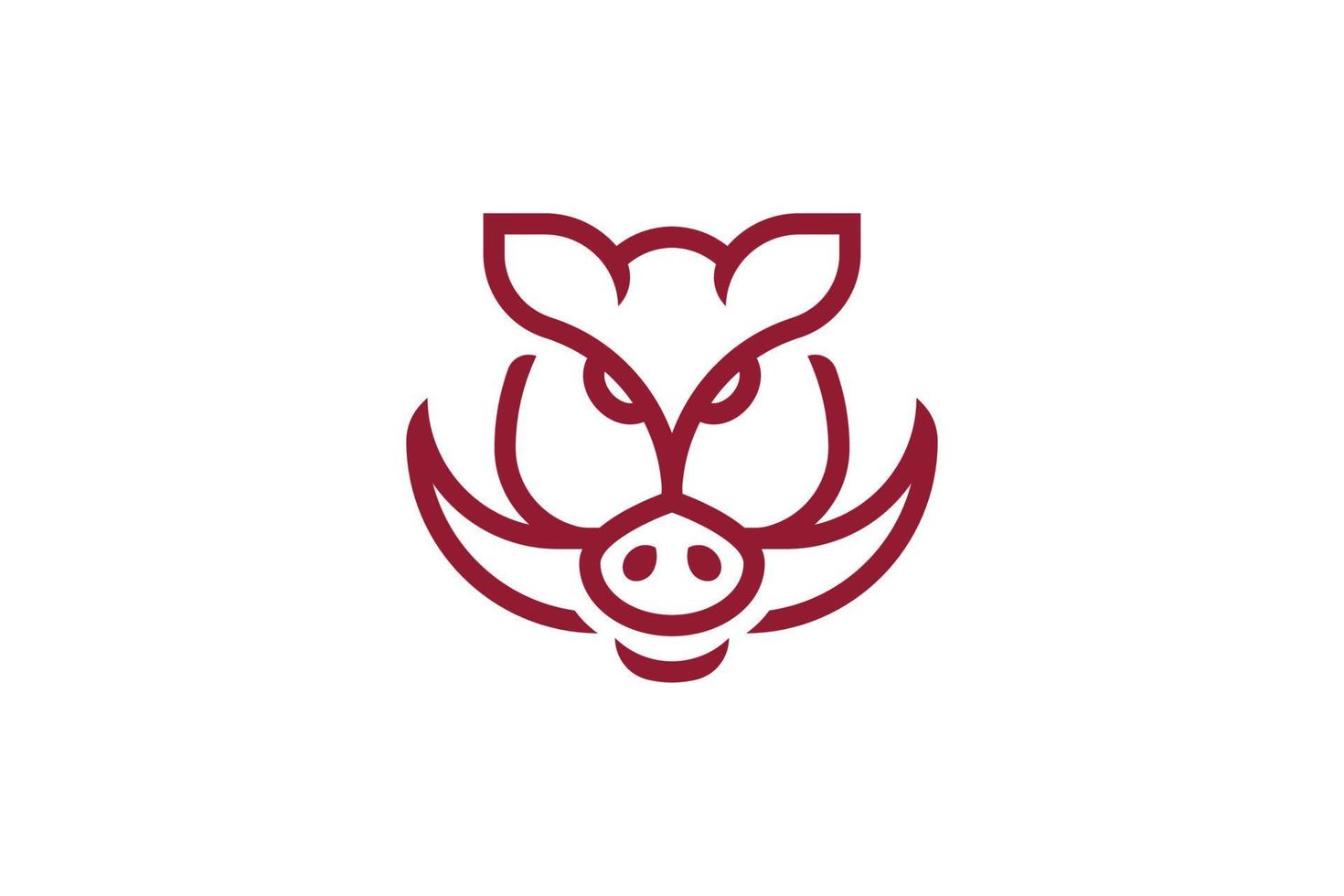 Minimal Pig Logo vector