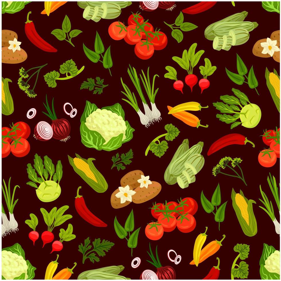 verduras decorativas de patrones sin fisuras vector