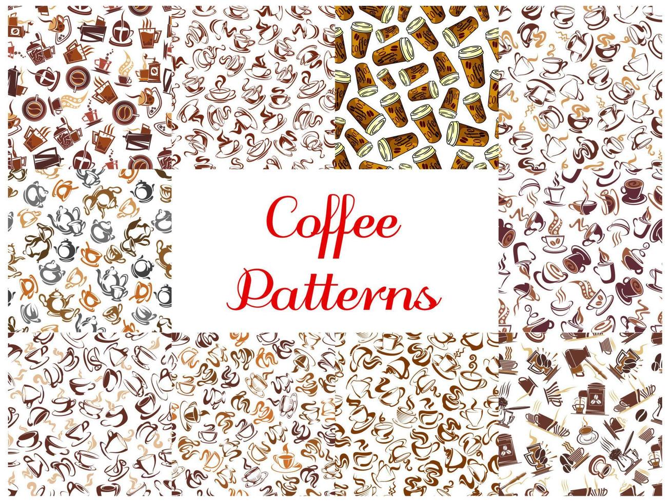 Coffee seamless pattern backgrounds vector