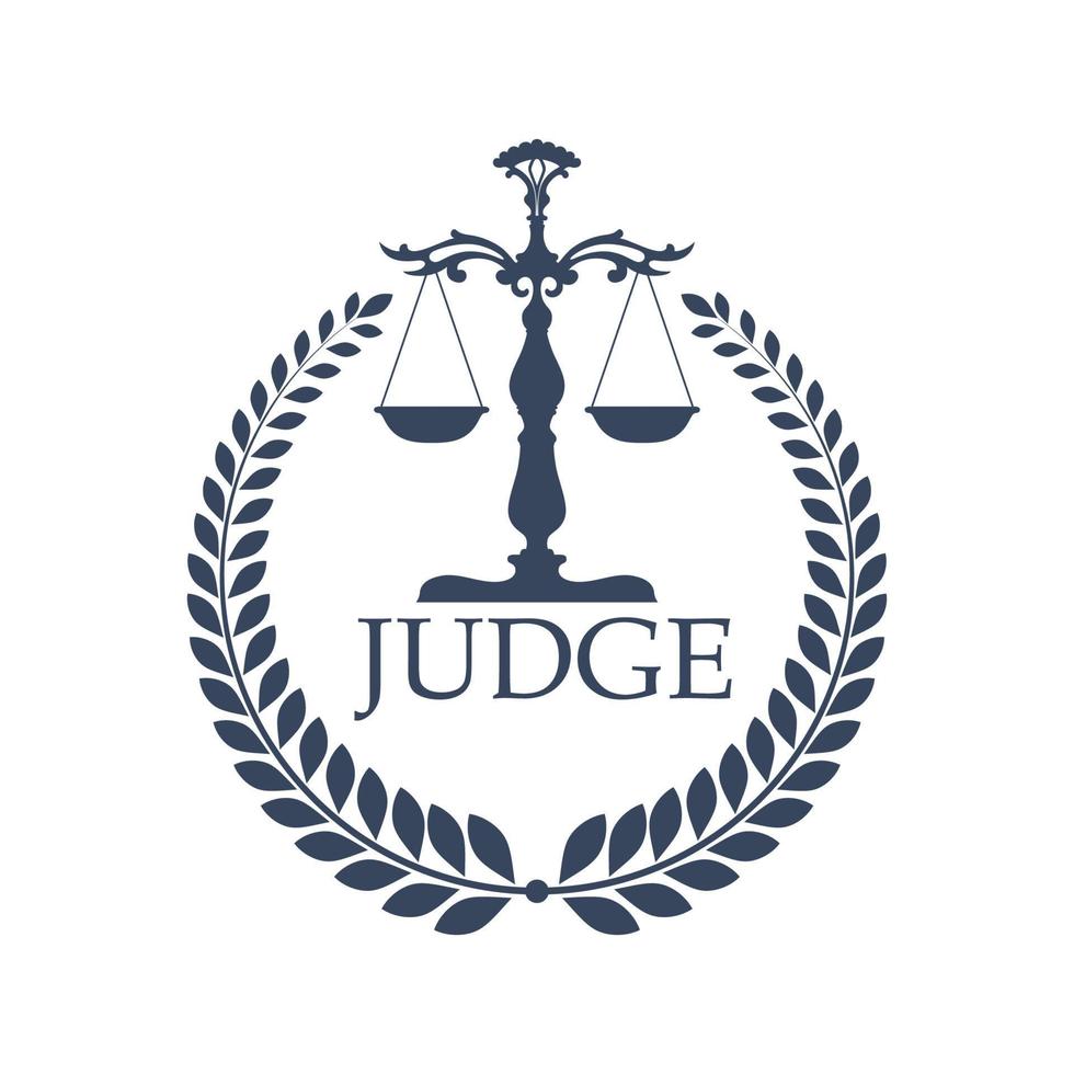 Justitia weigher or scales and laurel wreath vector
