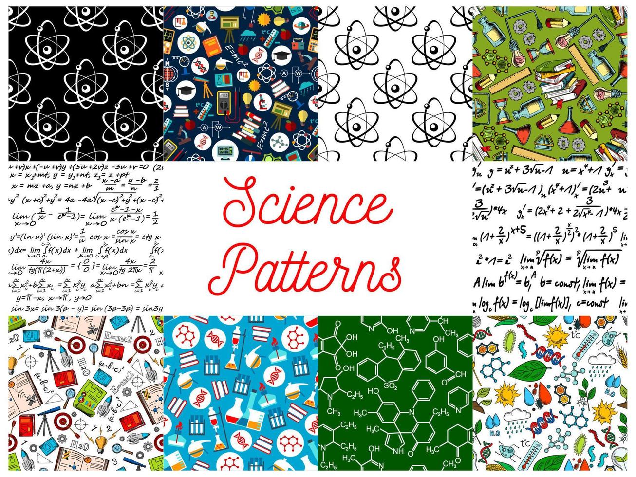 Science seamless pattern backgrounds vector