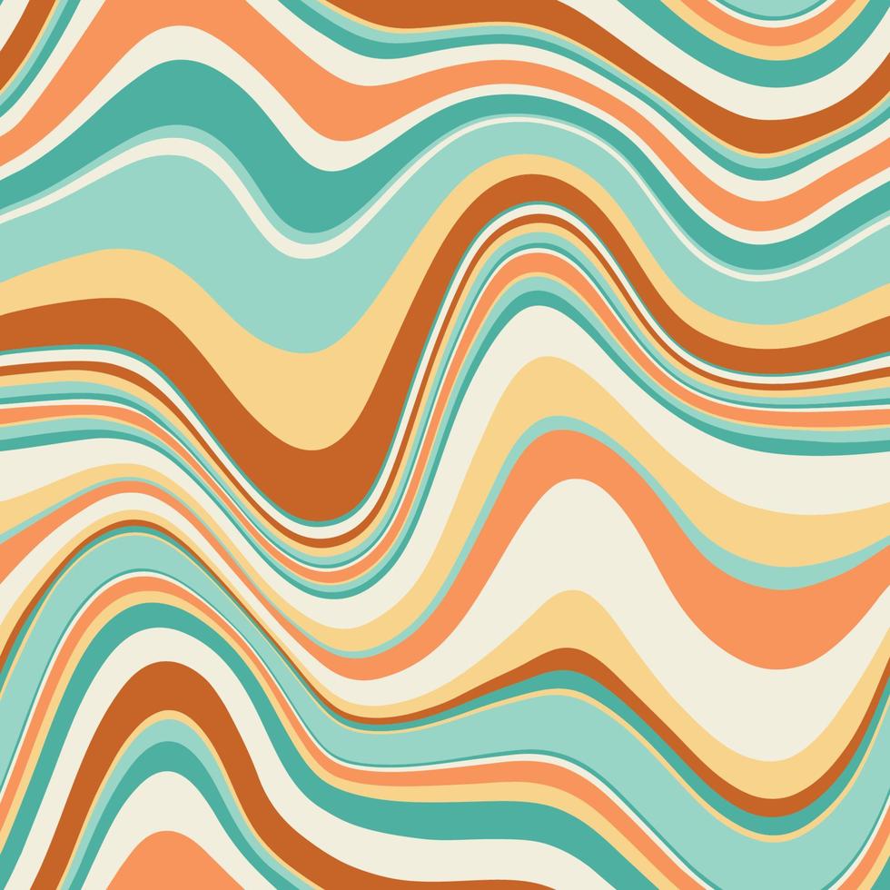 Seamless vector pattern with groovy psychedelic weaves.  Abstract weaves seamless vector pattern. Hippie background with waves, psychedelic groovy texture.