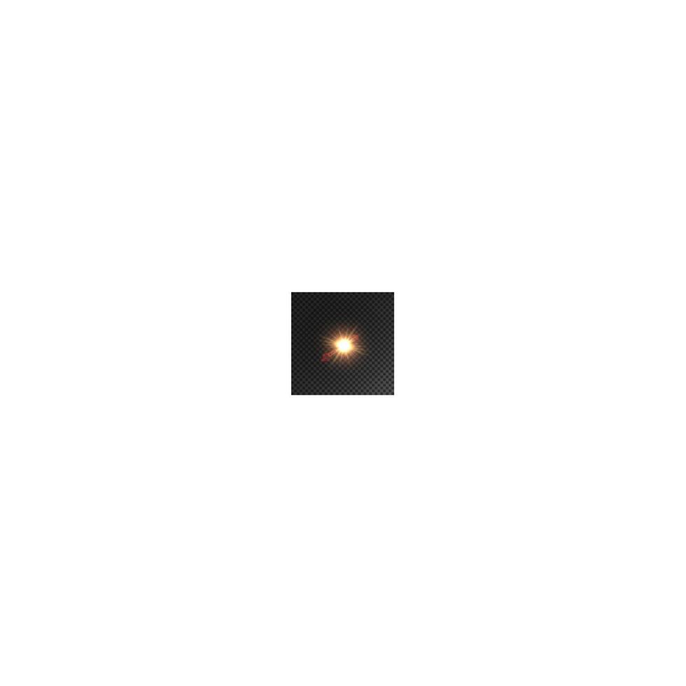 Light of sun, star with lens flare effect vector