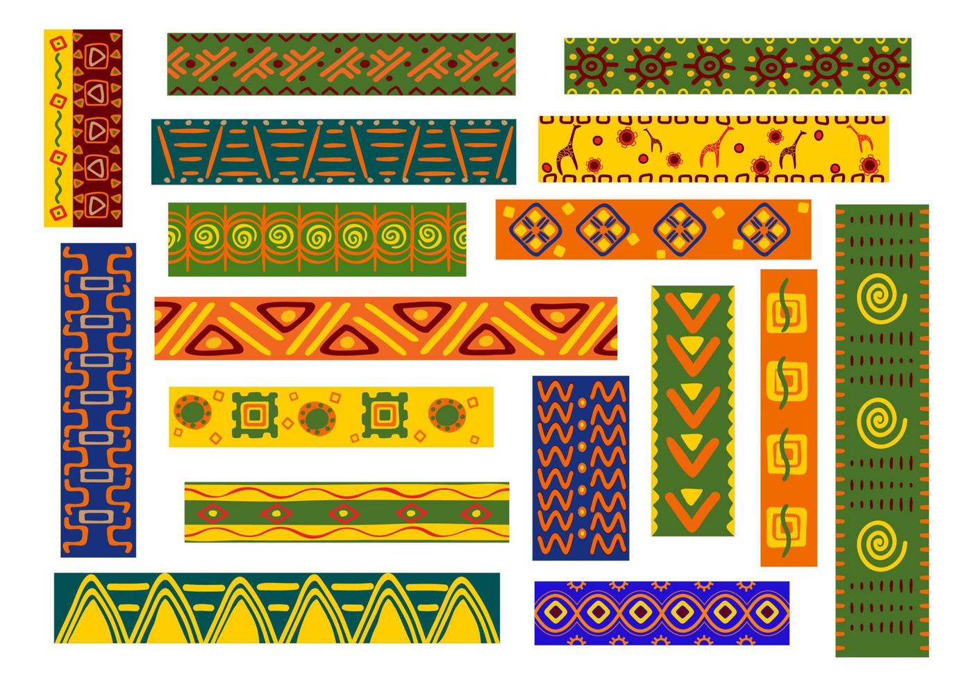 African ethnic ornaments and decorative patterns vector