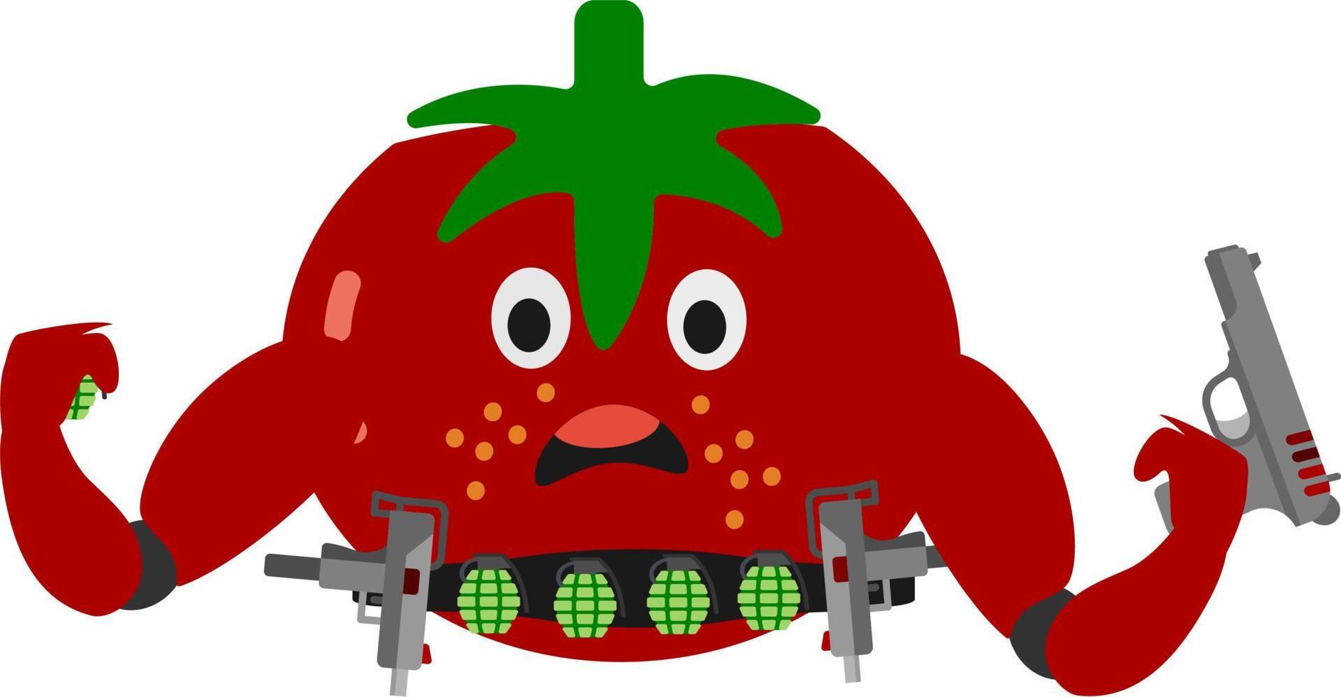 dibujos animados simples de ilustración de músculo de tomate para niños de libros vector