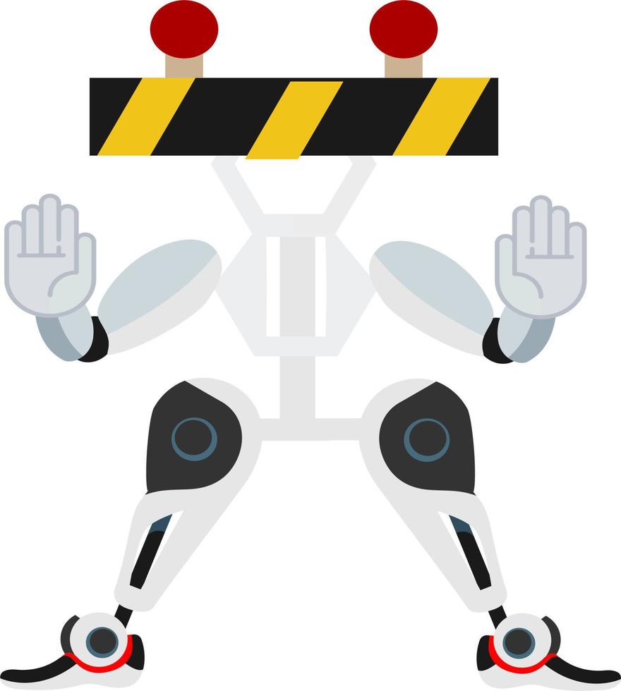 robot lalu lintas otot tanda berhenti ilustrasi vektor grafis kartun bagus untuk maskot, buku mewarnai anak-anak dan produk desain vector