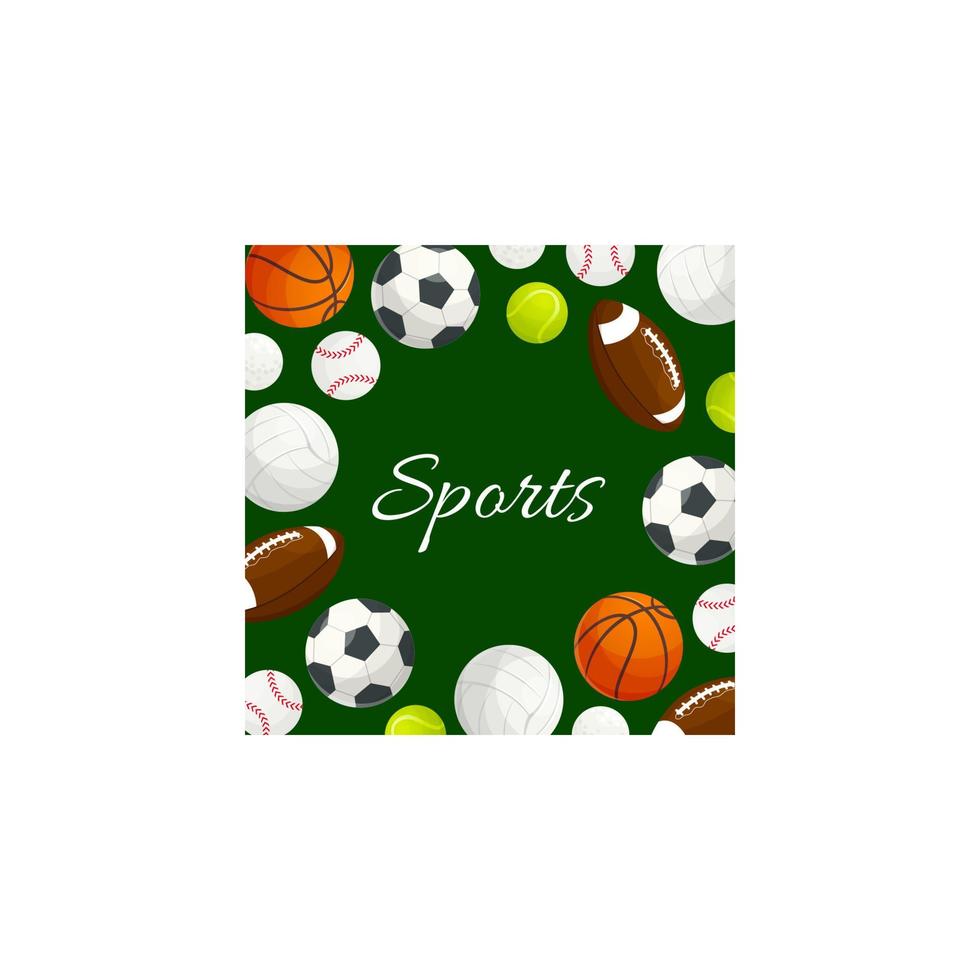 Sports gaming balls vector poster