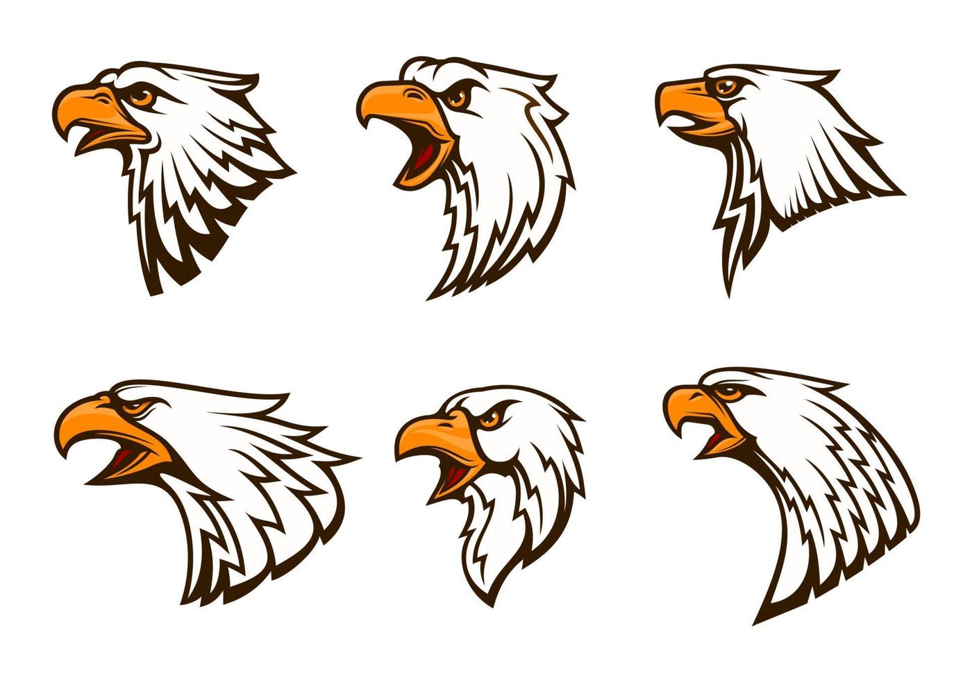 Bald Eagle vector emblems set