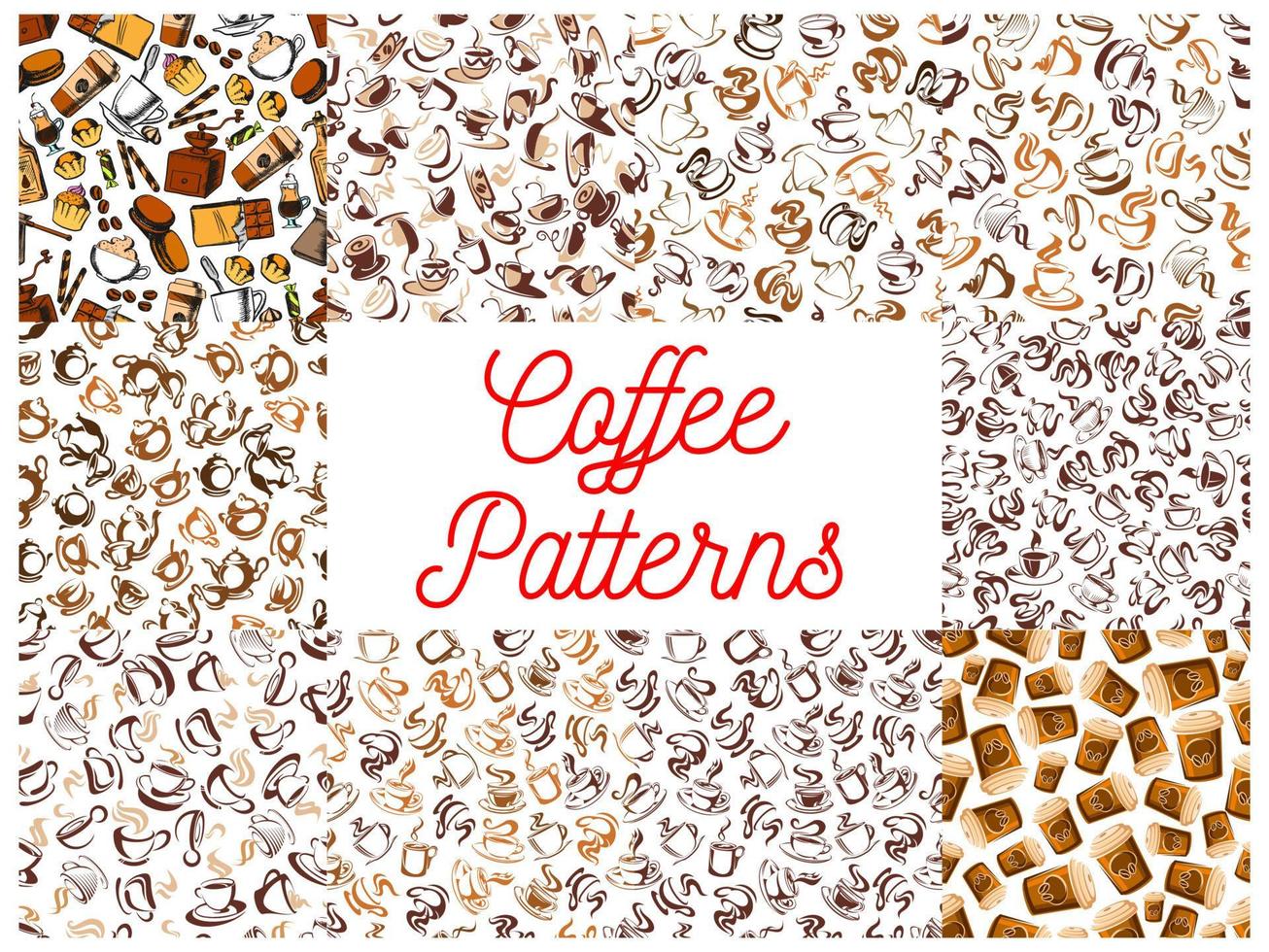 Coffee seamless pattern backgrounds vector