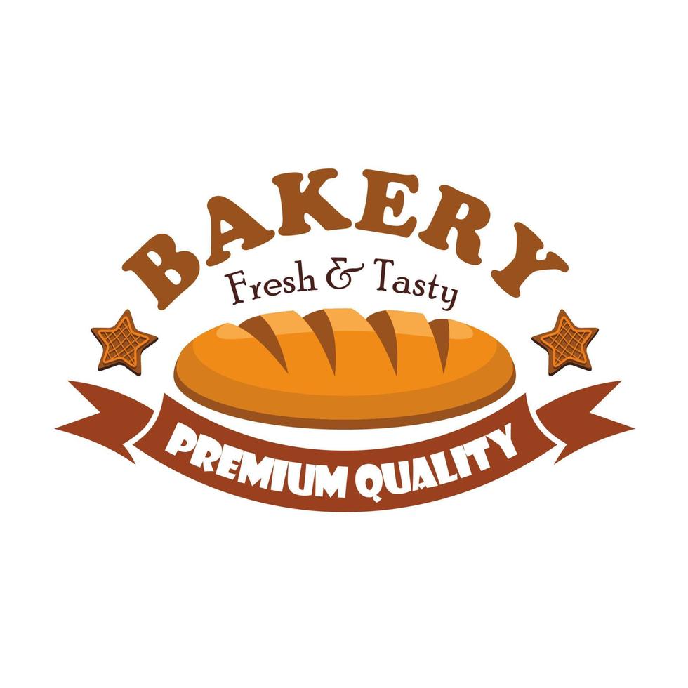 Fresh and tasty bread bagel. Bakery emblem vector