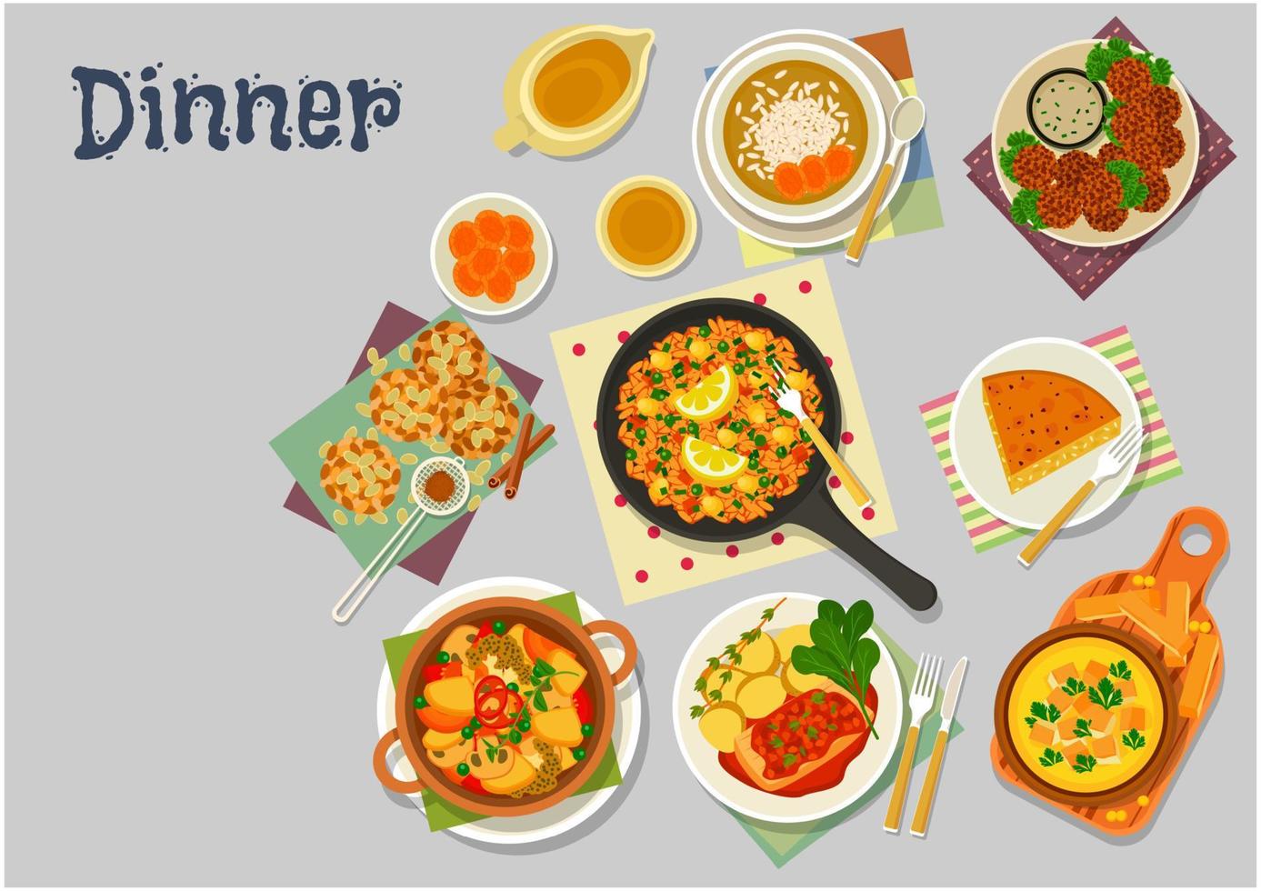 Vegetarian dishes icon for healthy lunch design vector
