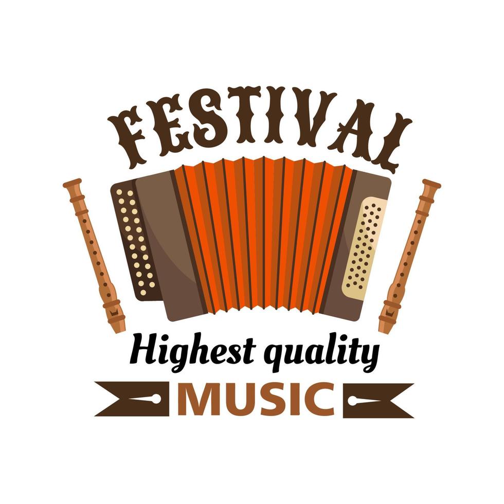 emblema de etiqueta de vector aislado festival de música