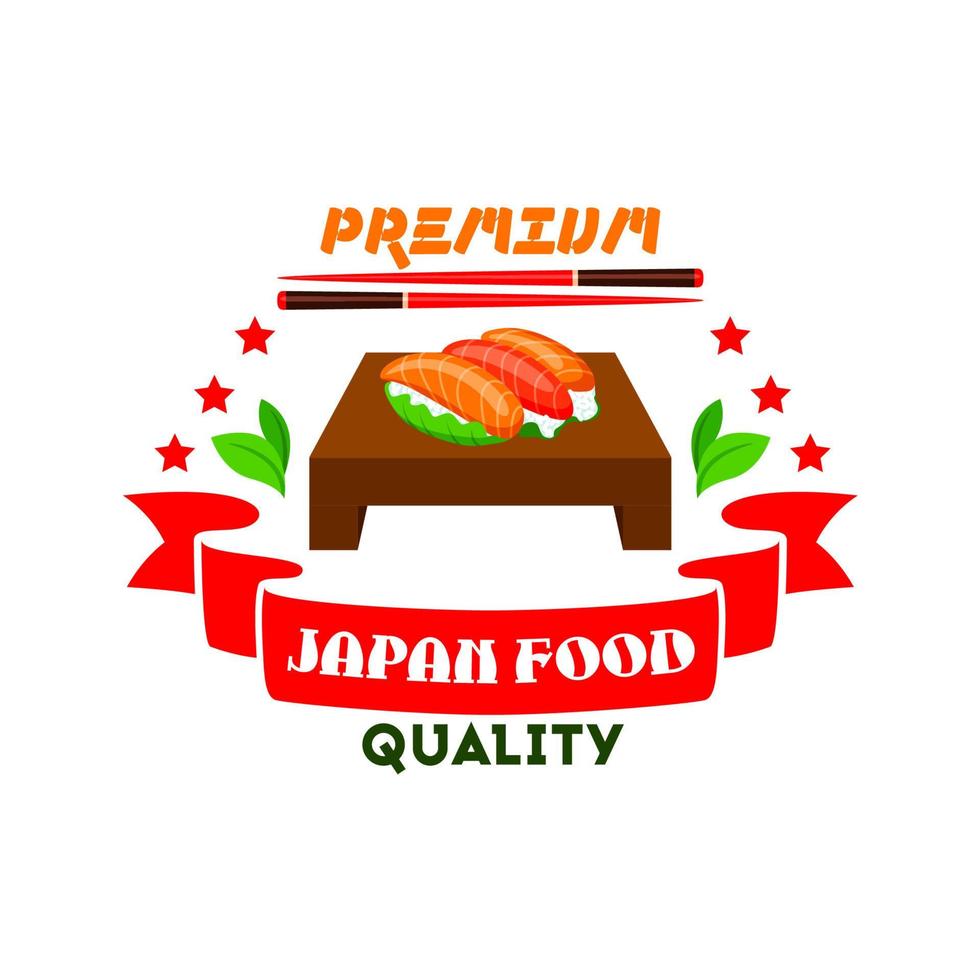 Japan food premium quality restaurant icon vector