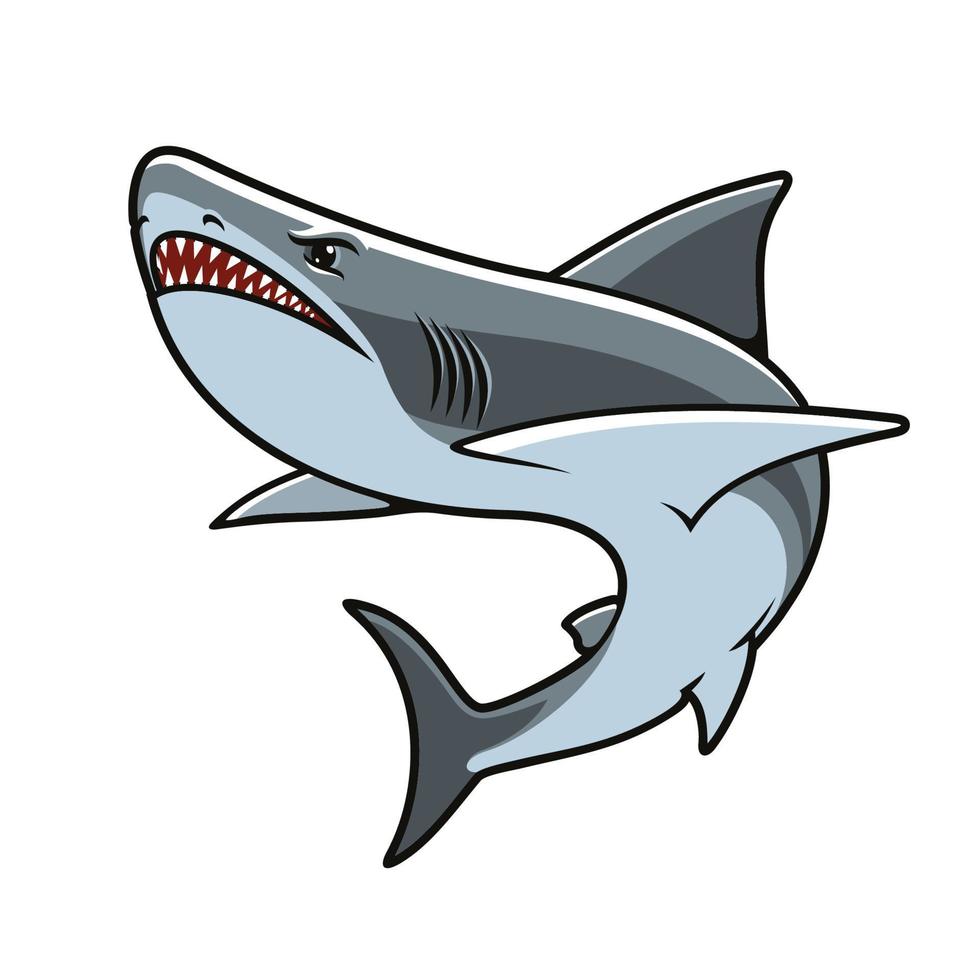 Shark for mascot, tattoo or t-shirt print design vector