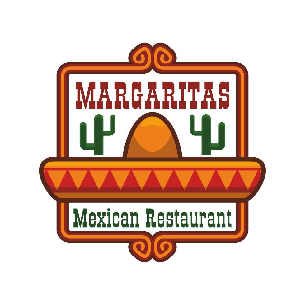 Mexican restaurant vector icon or emblem