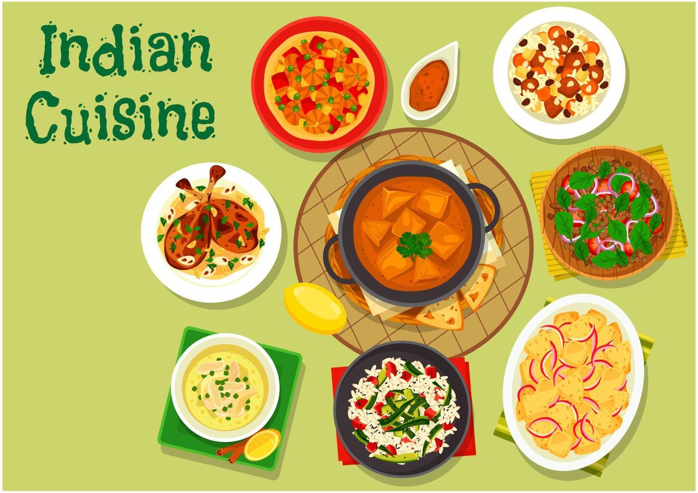 icono de la cena picante de la cocina india para el diseño del menú vector