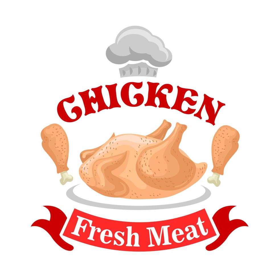 signo de vector de tienda de carne de pollo