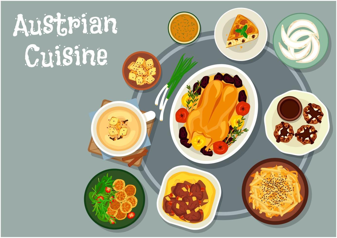 Austrian cuisine dinner icon for menu design vector