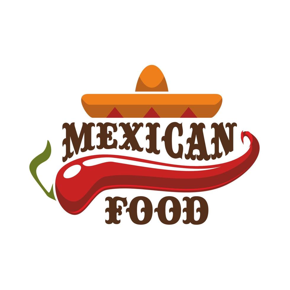 icono o emblema del vector de comida mexicana