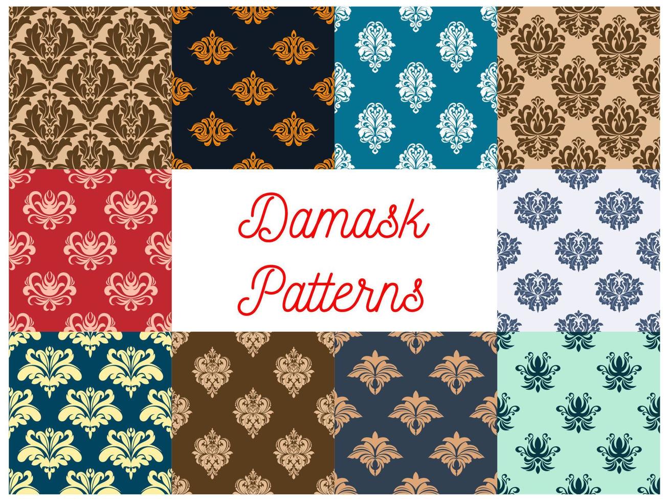 Vintage damask tracery seamless pattern background vector
