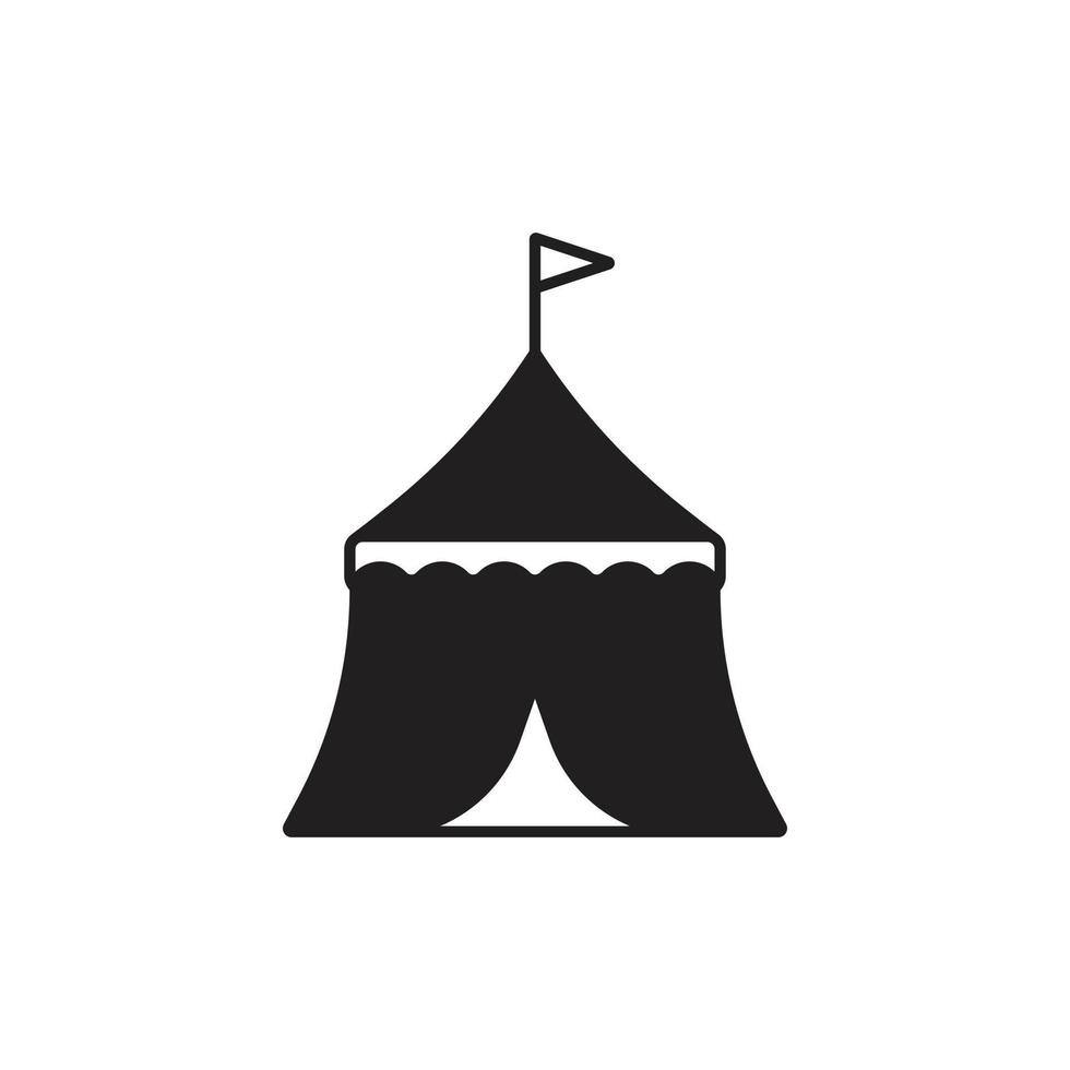 eps10 vector negro tarifa de carpa de circo icono sólido abstracto aislado sobre fondo blanco. símbolo del festival de circo en un estilo moderno y plano simple para el diseño de su sitio web, logotipo y aplicación móvil