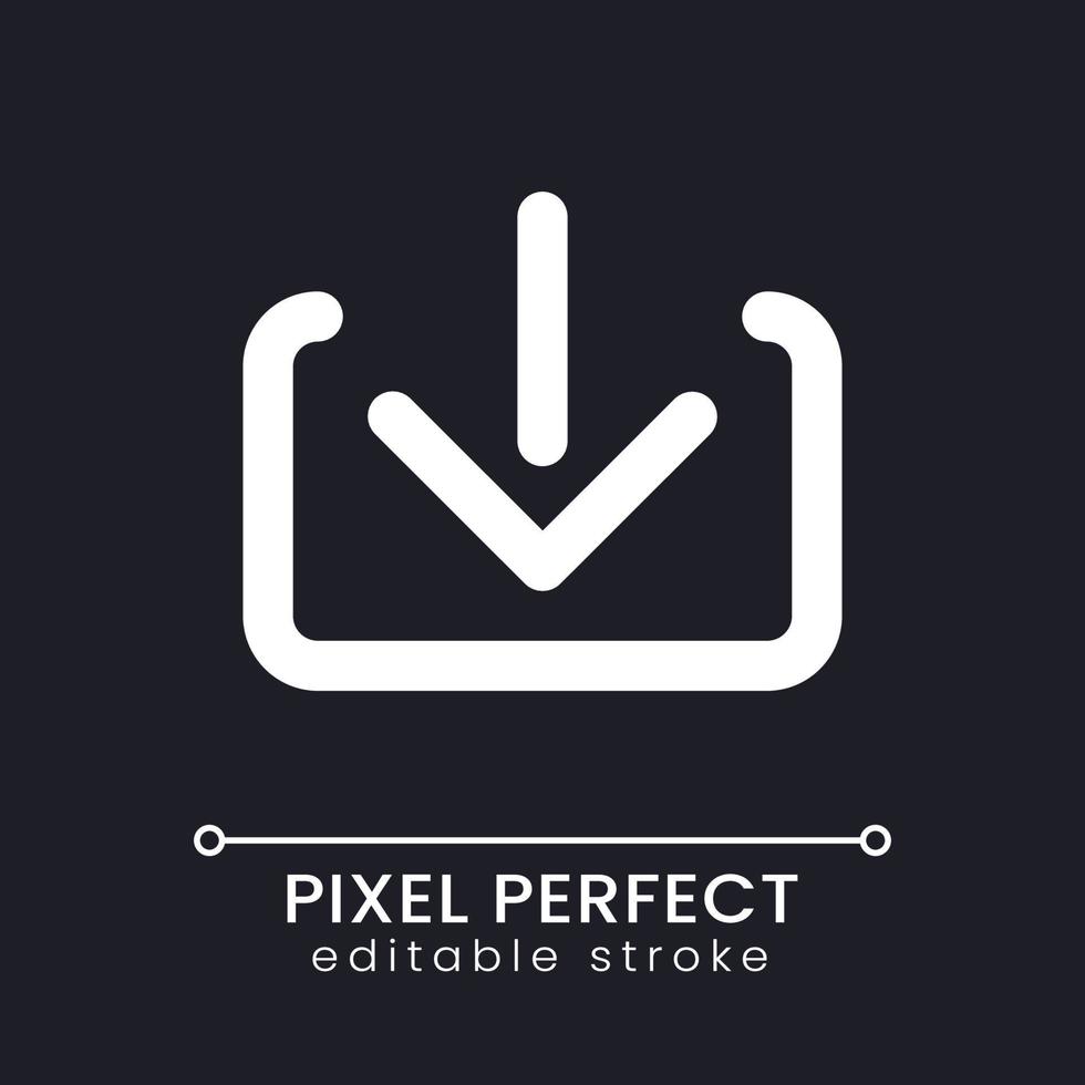 Download Pixel Perfect White Linear Ui Icon For Dark Theme. Down.