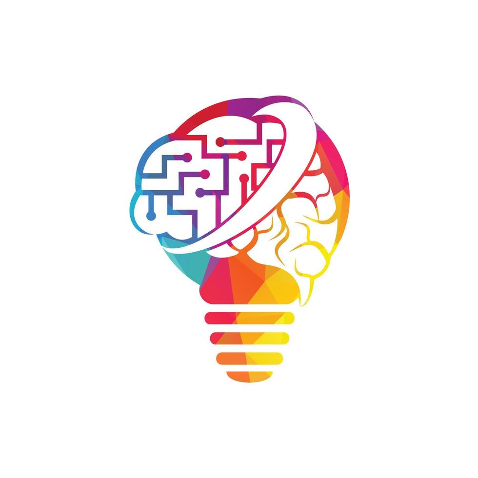 Bulb and brain logo design. Neurology Logo Think idea concept. vector