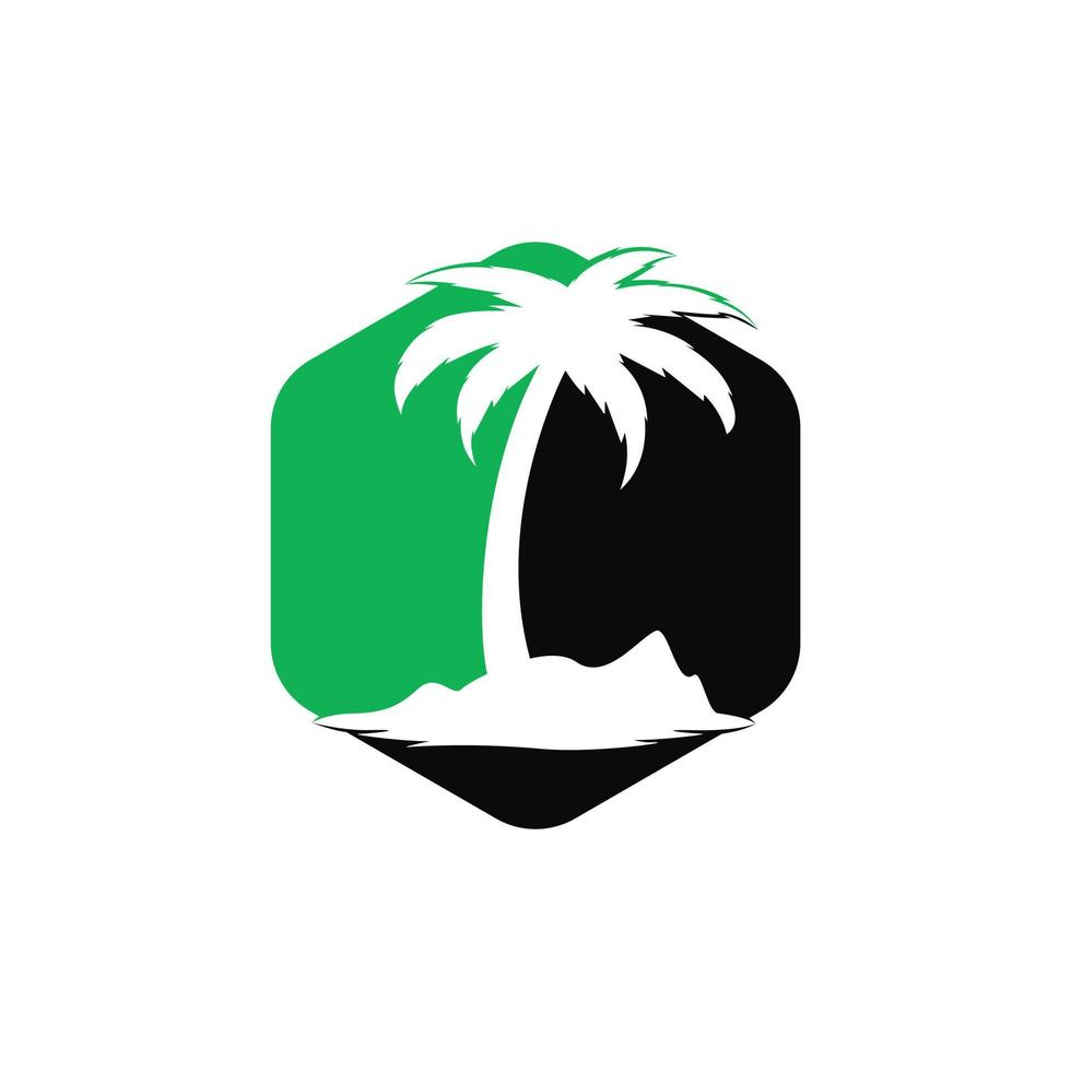 Tropical beach and palm tree logo design. Creative palm tree vector logo design