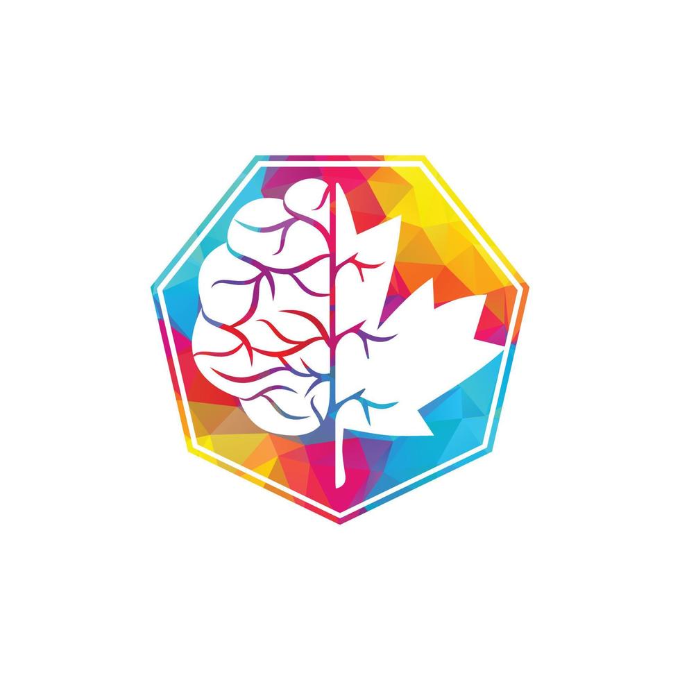 cerebro creativo y diseño de logotipo de hoja de arce. signo comercial de canadá. vector