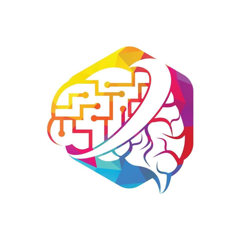 Brain connection logo design. digital brain logo template. Neurology Logo Think idea concept. vector