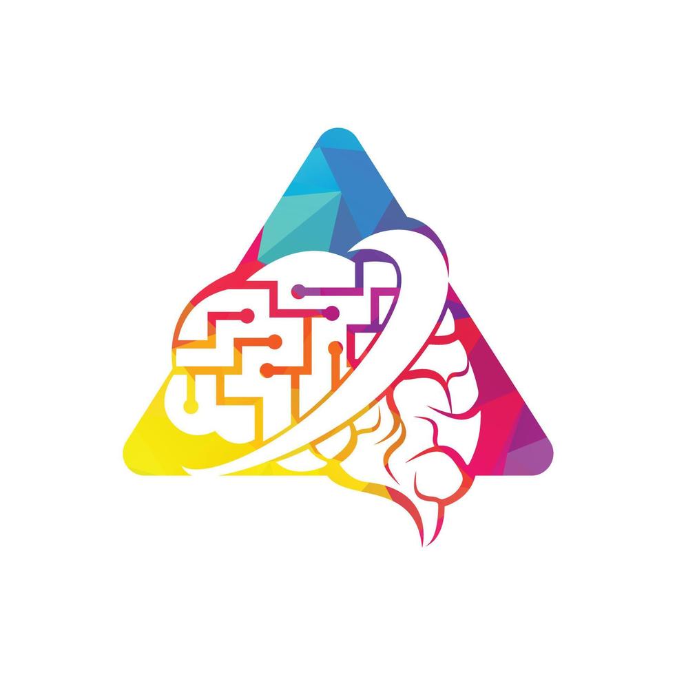 Brain connection logo design. digital brain logo template. Neurology Logo Think idea concept. vector