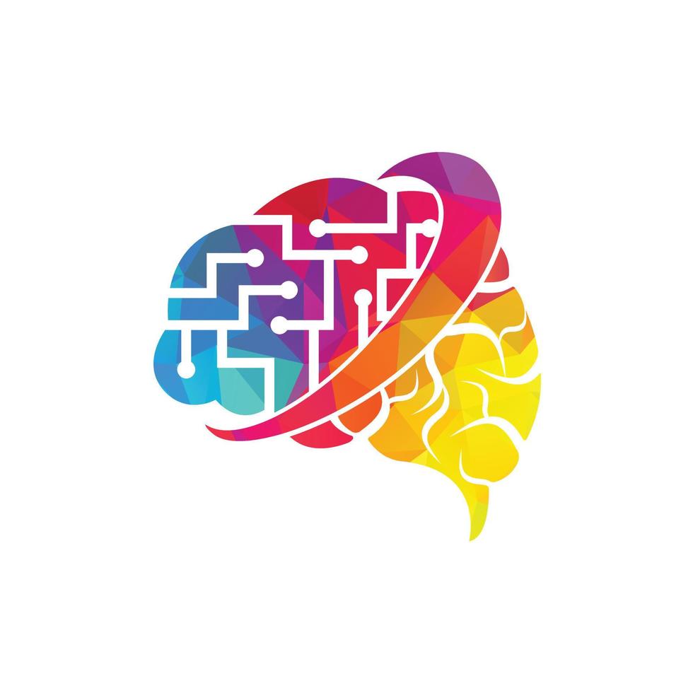 Brain connection logo design. digital brain logo template. Neurology Logo Think idea concept. vector