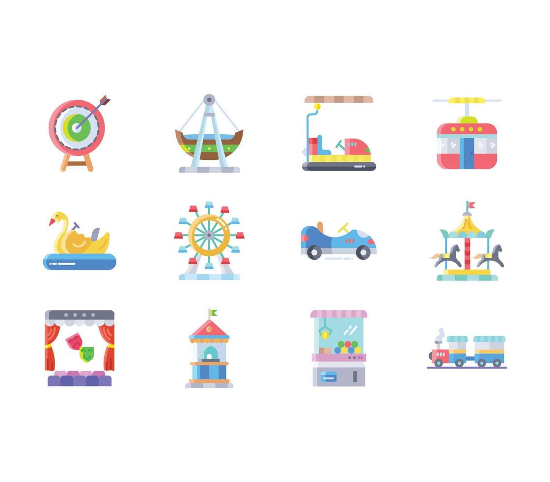 Amusement Park, carnival Set vector