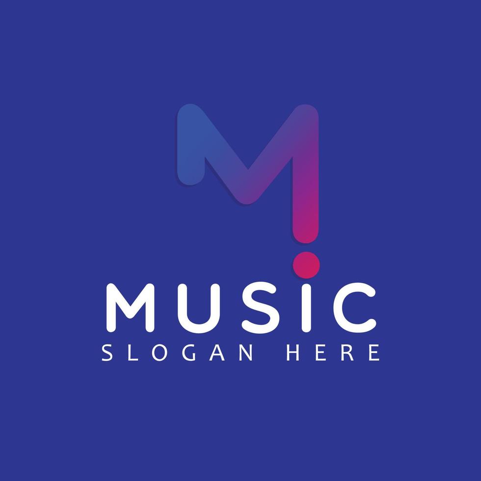 vector de icono de logotipo de música