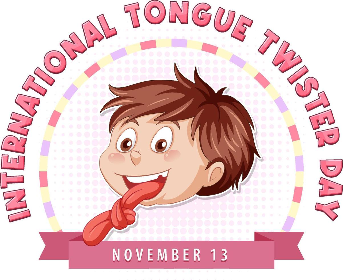 International tongue twister day logo design vector