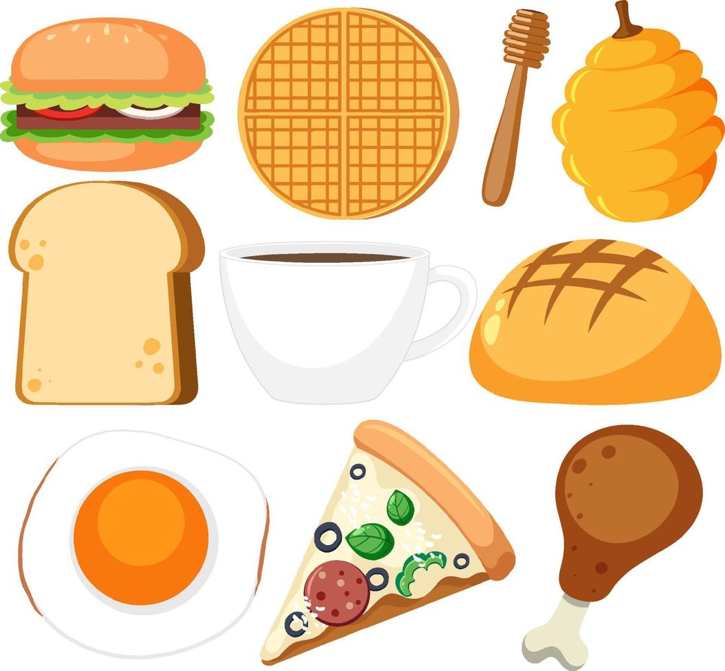 Food and dessert seamless pattern vector