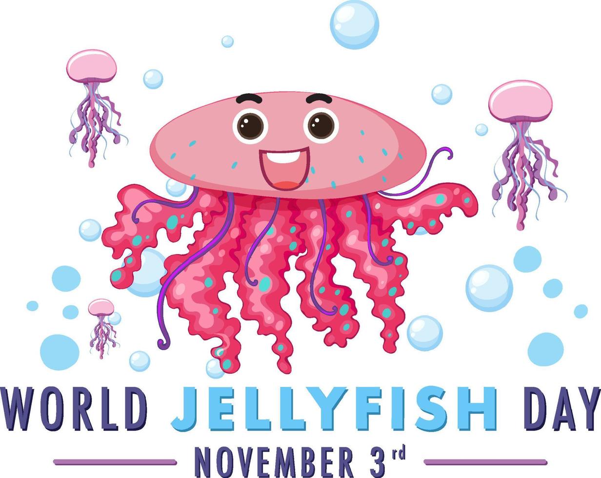 World Jellyfish Day Logo Design vector