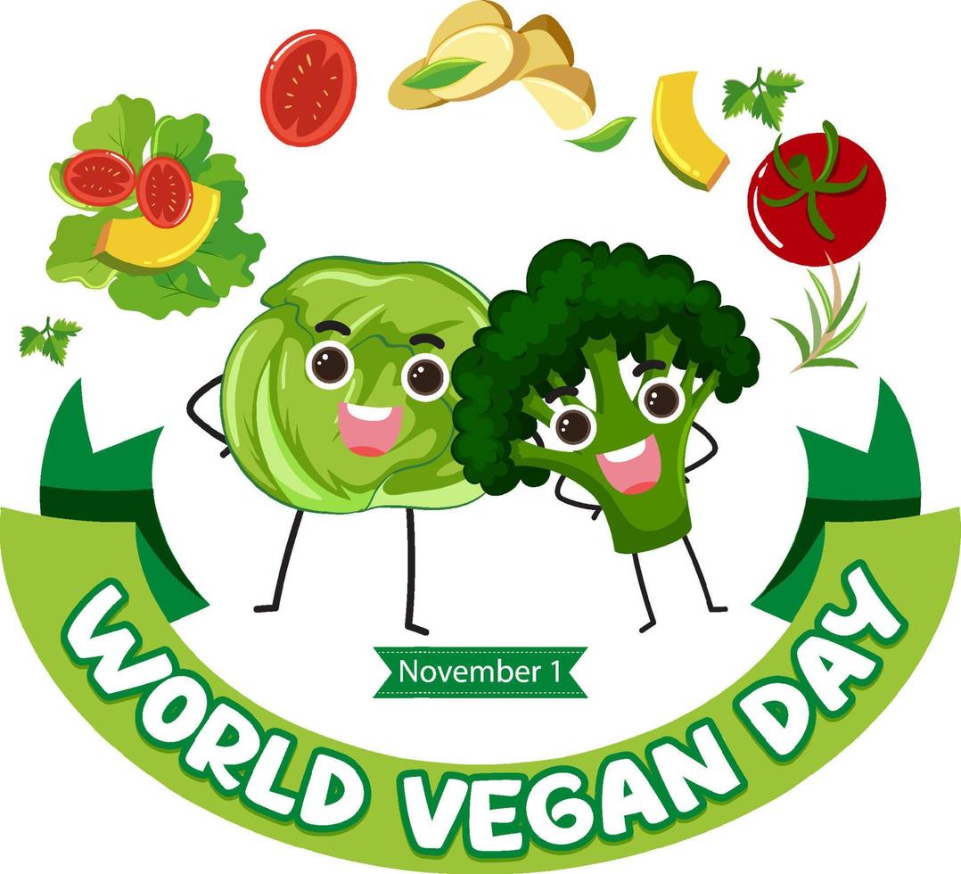 concepto de logotipo del día mundial vegano vector