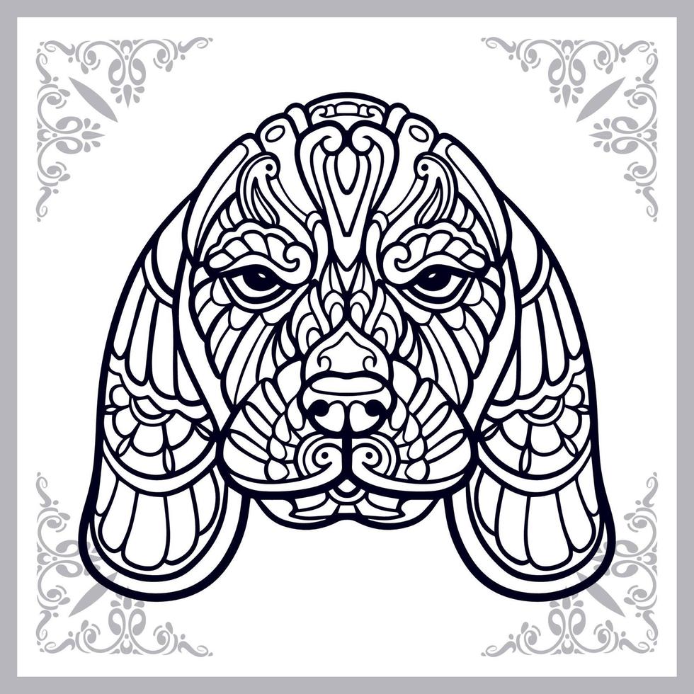 Dog head mandala arts isolated on white background vector