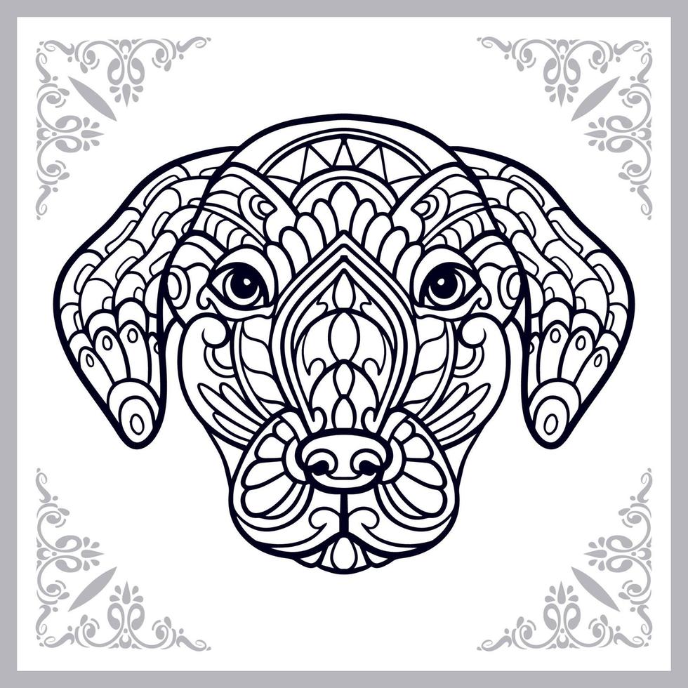 Dog head mandala arts isolated on white background vector