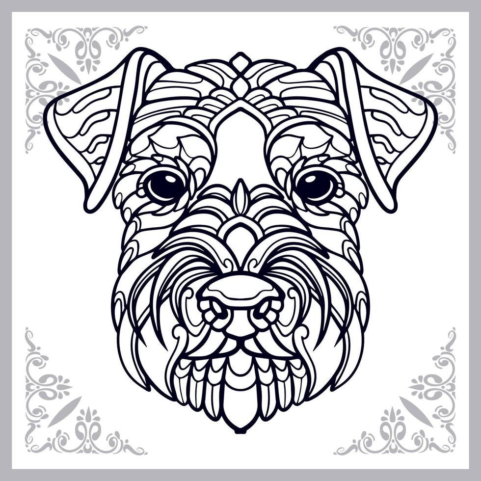 Dog head mandala arts isolated on white background vector