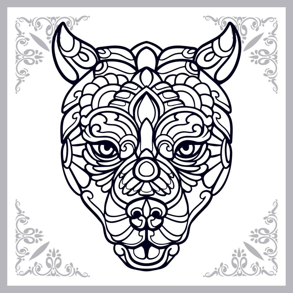 Dog head mandala arts isolated on white background vector