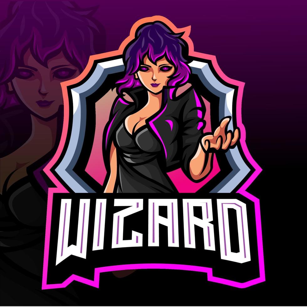 Wizard mage mascot. esport logo design vector