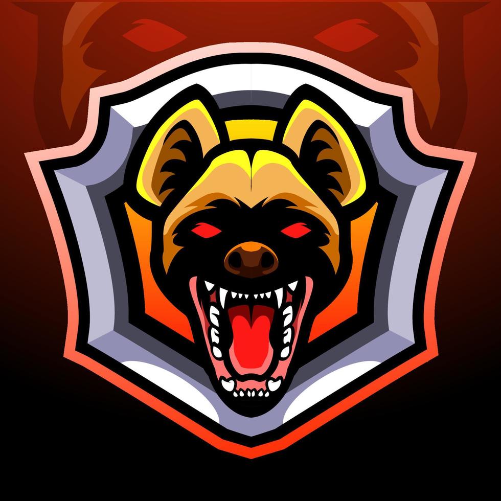 mascota de cabeza de hiena. diseño de logotipo deportivo vector