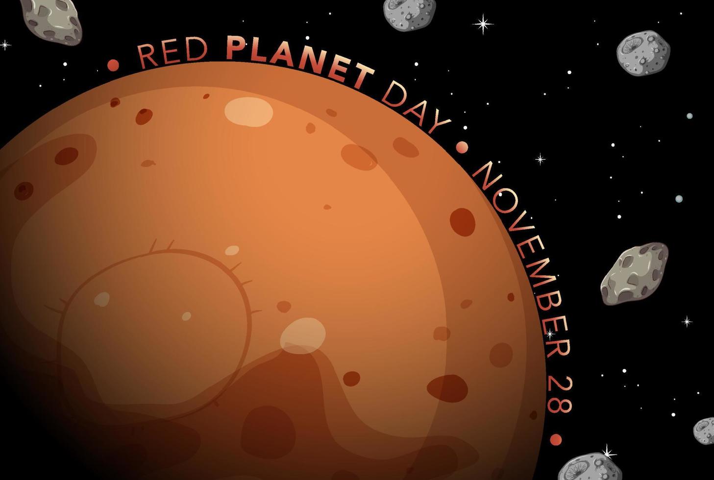 plantilla de póster del día del planeta rojo vector